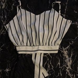 Black and white stripped crop top